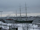 Cap San Diego und Rickmer Rickmers im Winter